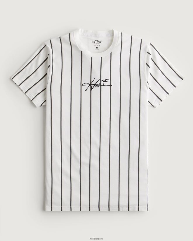 educación física Hollister camiseta a rayas con logo raya blanca 086N62943 hombres tapas