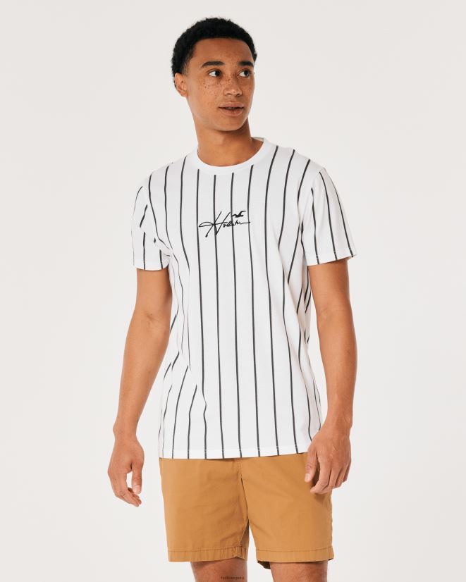 educación física Hollister camiseta a rayas con logo raya blanca 086N62943 hombres tapas