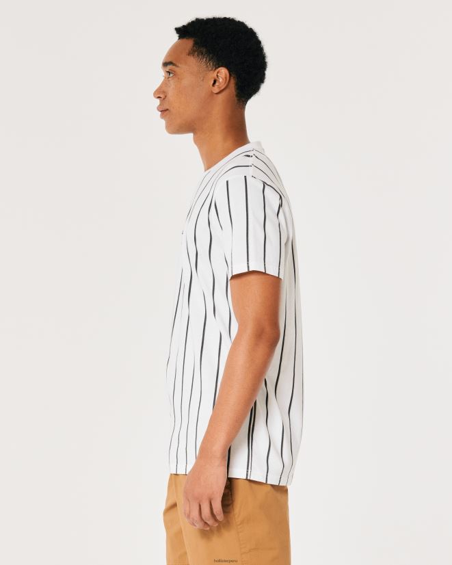 educación física Hollister camiseta a rayas con logo raya blanca 086N62943 hombres tapas