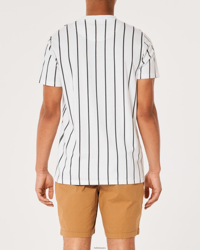 educación física Hollister camiseta a rayas con logo raya blanca 086N62943 hombres tapas