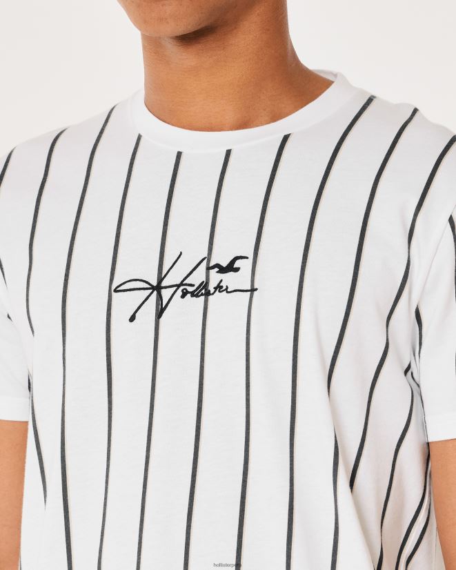 educación física Hollister camiseta a rayas con logo raya blanca 086N62943 hombres tapas