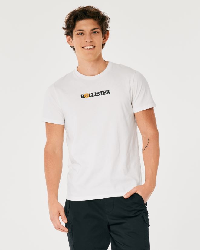 educación física Hollister camiseta con estampado del logo de sunrise trailhead blanquecino 086N621055 hombres tapas