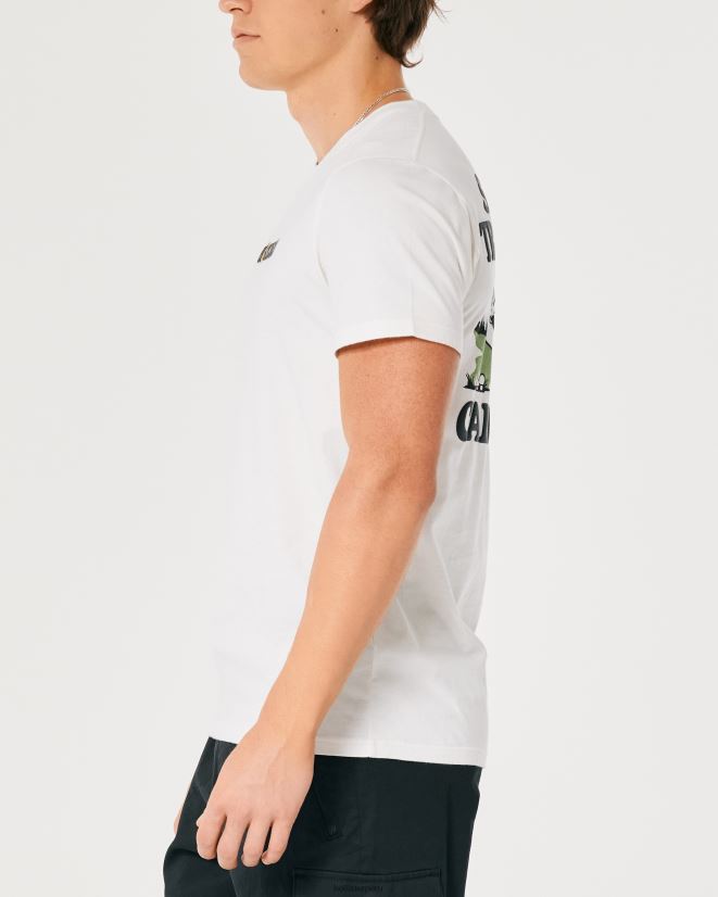 educación física Hollister camiseta con estampado del logo de sunrise trailhead blanquecino 086N621055 hombres tapas