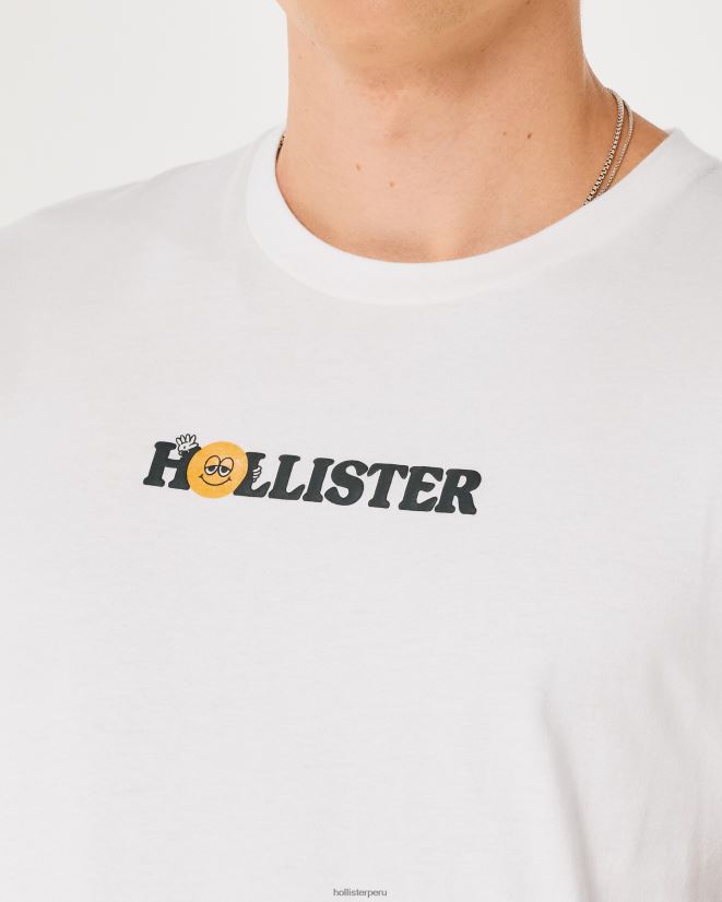 educación física Hollister camiseta con estampado del logo de sunrise trailhead blanquecino 086N621055 hombres tapas