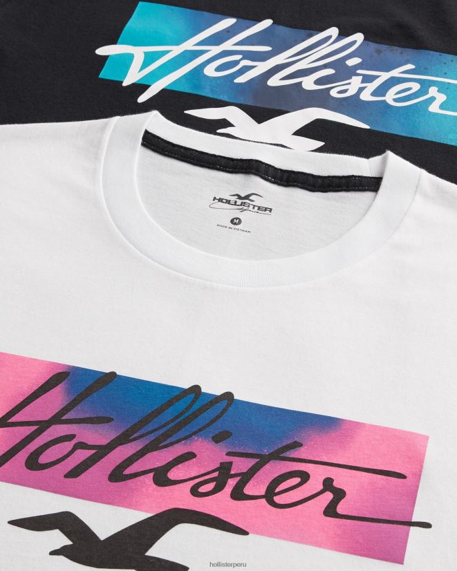 educación física Hollister camiseta con gráfico del logo paquete de 6 multi 086N621042 hombres tapas