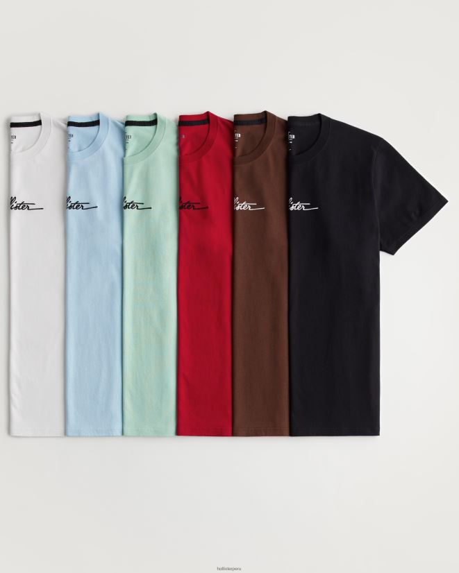 educación física Hollister camiseta con gráfico del logo paquete de 6 paquete de 6 logos 086N62908 hombres tapas