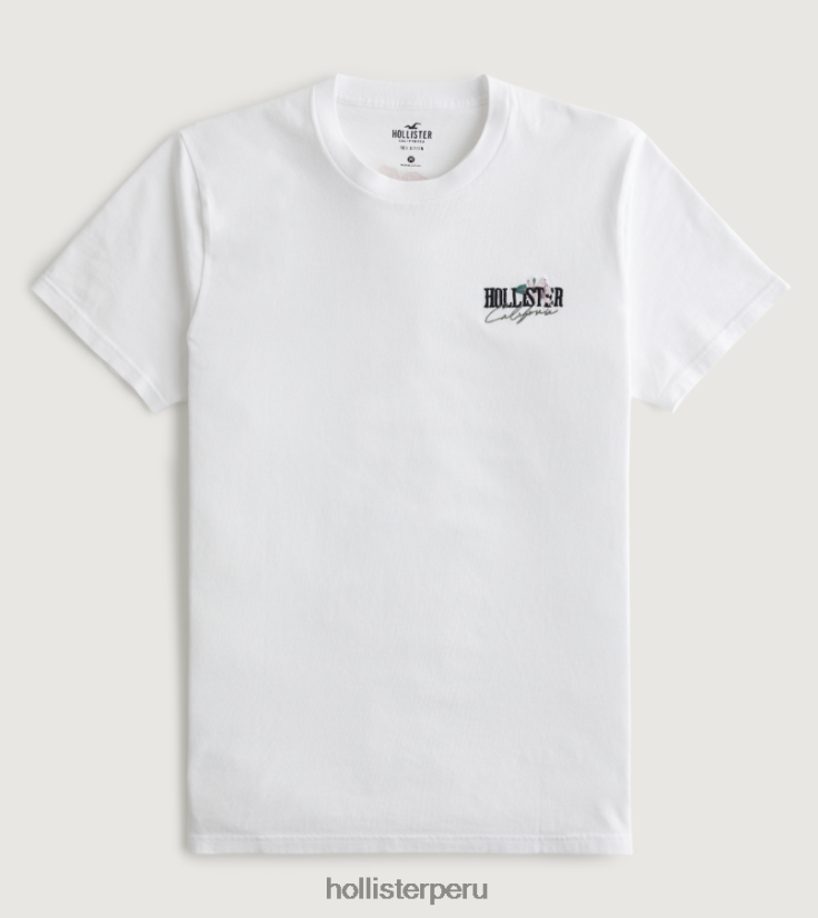 educación física Hollister camiseta holgada con estampado floral y logo blanco 086N621012 hombres tapas