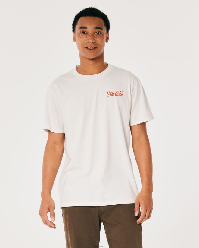 educación física Hollister camiseta holgada con gráfico de coca-cola off white-coca-cola 086N62897 hombres tapas