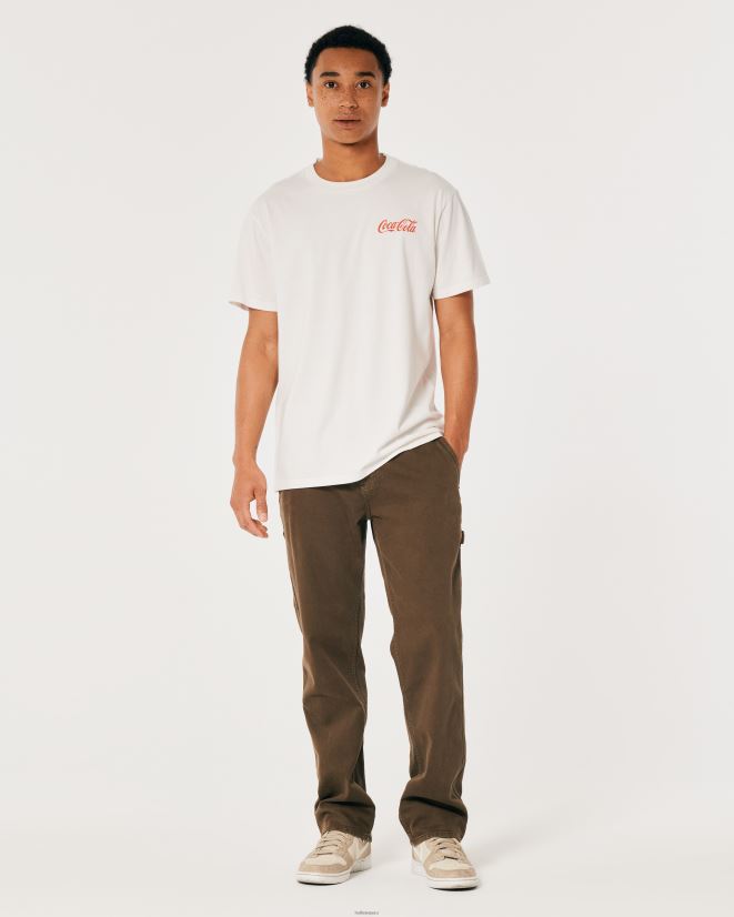 educación física Hollister camiseta holgada con gráfico de coca-cola off white-coca-cola 086N62897 hombres tapas
