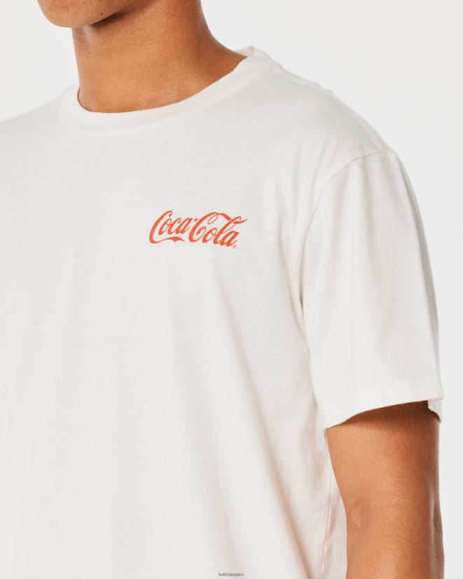 educación física Hollister camiseta holgada con gráfico de coca-cola off white-coca-cola 086N62897 hombres tapas