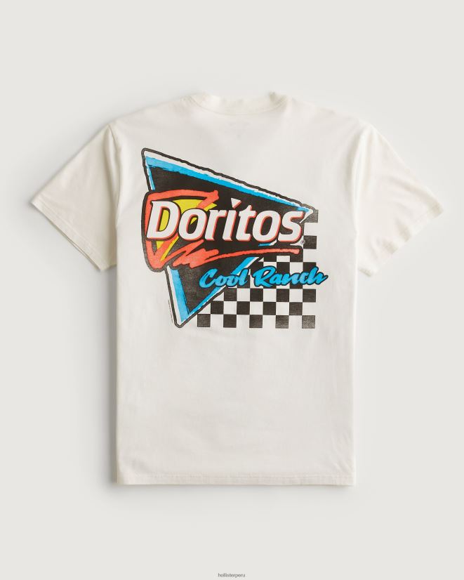 educación física Hollister camiseta relajada con estampado de doritos cool ranch doritos-blanco roto 086N621007 hombres tapas