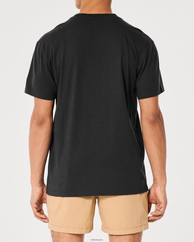 educación física Hollister camiseta relajada con gráfico rápido y furioso negro desteñido-rápido y furioso 086N621038 hombres tapas