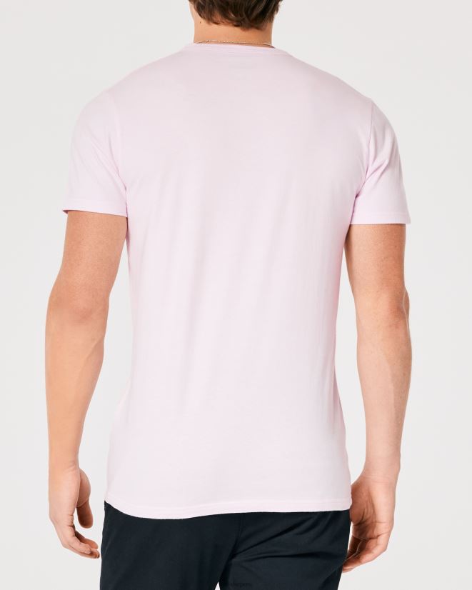 educación física Hollister playera con estampado del logo de la firma Rosa claro 086N621022 hombres tapas