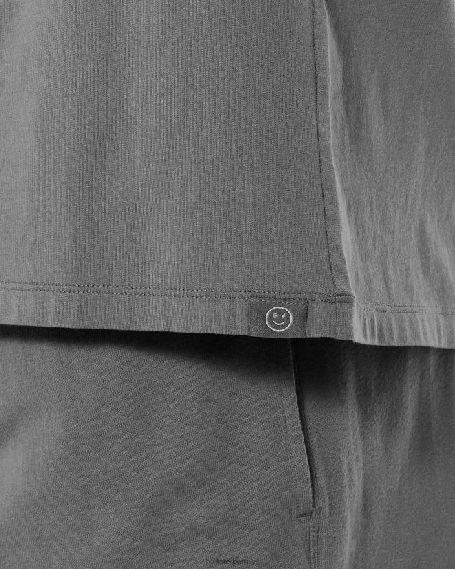 educación física Hollister camiseta extragrande con cuello redondo Active Essentials de Gilly Hicks gris oscuro 086N62977 hombres tapas