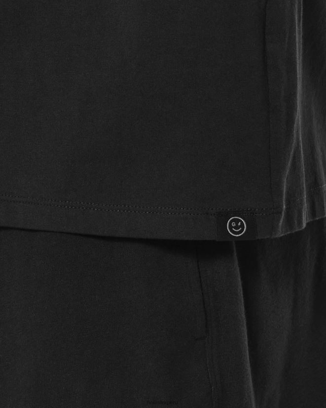 educación física Hollister camiseta extragrande con cuello redondo Active Essentials de Gilly Hicks negro 086N621082 hombres tapas