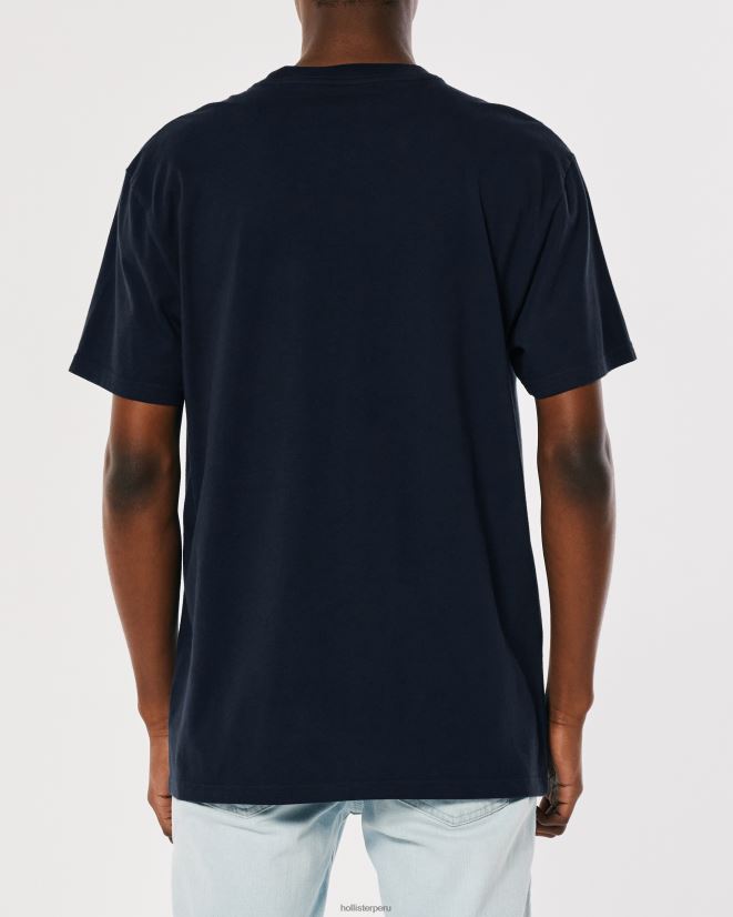 educación física Hollister camiseta holgada con bolsillos Armada 086N62899 hombres tapas