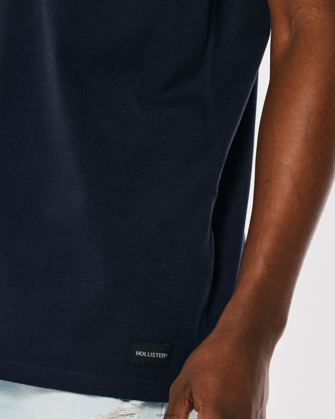 educación física Hollister camiseta holgada con bolsillos Armada 086N62899 hombres tapas