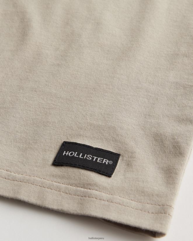 educación física Hollister camiseta holgada con bolsillos marrón claro 086N62873 hombres tapas