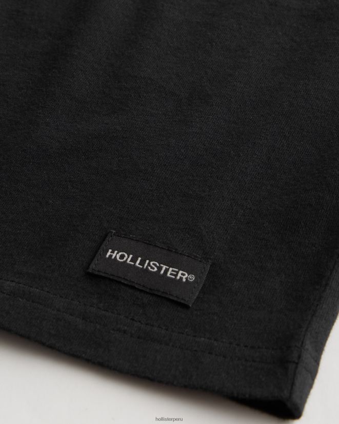 educación física Hollister camiseta holgada con bolsillos negro 086N62914 hombres tapas