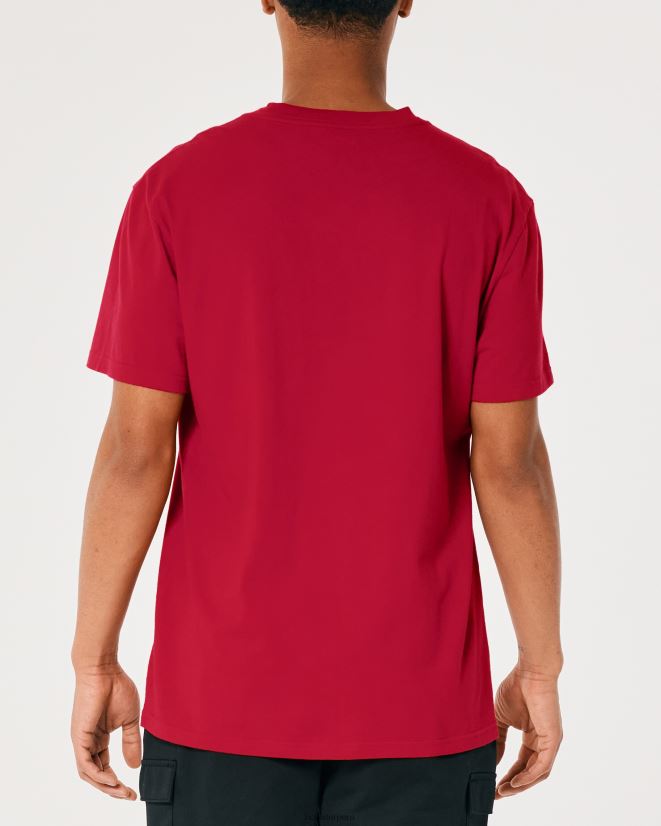 educación física Hollister camiseta holgada con bolsillos rojo 086N621048 hombres tapas
