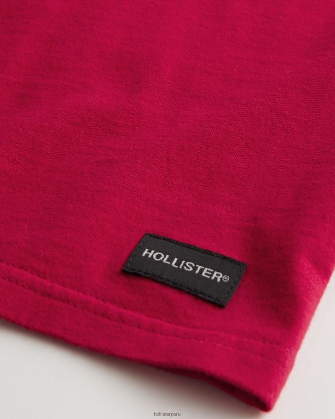 educación física Hollister camiseta holgada con bolsillos rojo 086N621048 hombres tapas