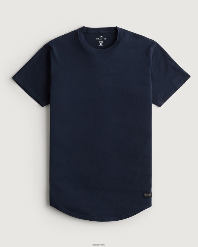 educación física Hollister camiseta larga de algodón Armada 086N62857 hombres tapas