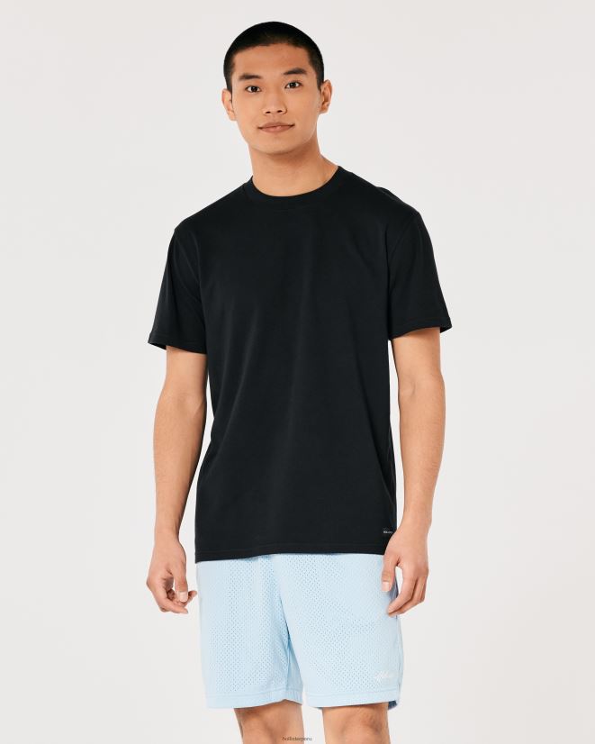 educación física Hollister camiseta refrescante relajada negro 086N62860 hombres tapas