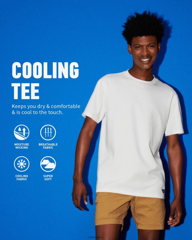 educación física Hollister camiseta refrescante relajada negro 086N62860 hombres tapas