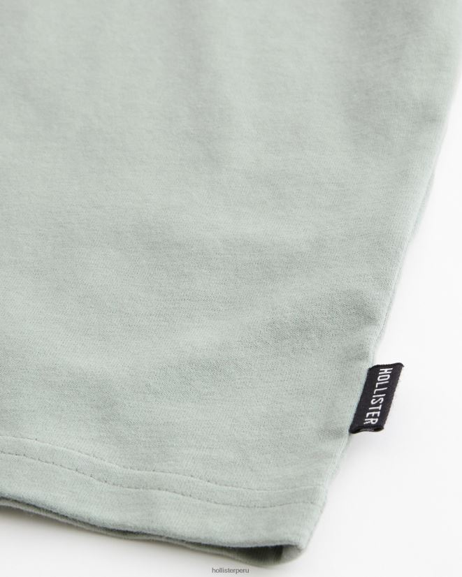 educación física Hollister camiseta relajada de peso pesado negro 086N62960 hombres tapas