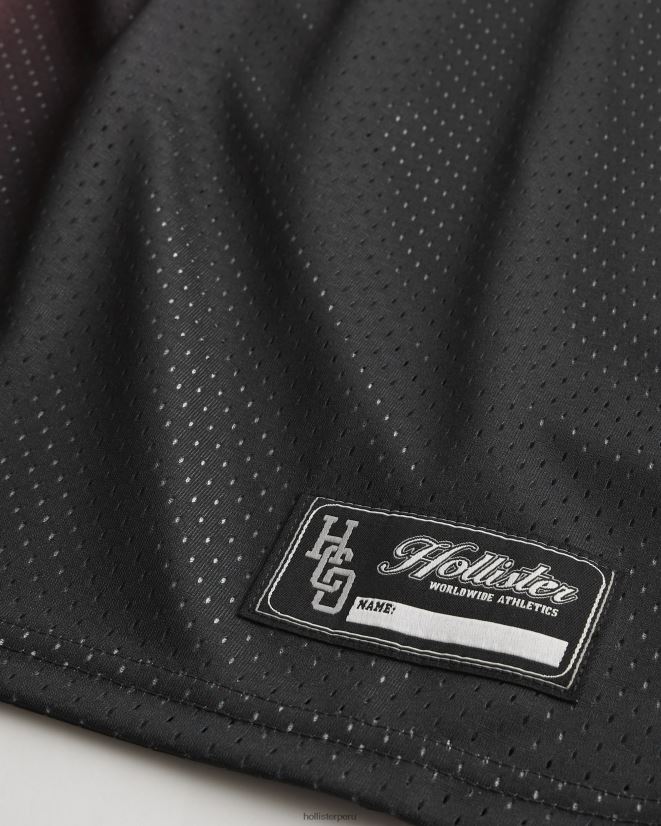 educación física Hollister camiseta sin mangas con gráfico de malla holgada ombre rojo a negro 086N621076 hombres tapas