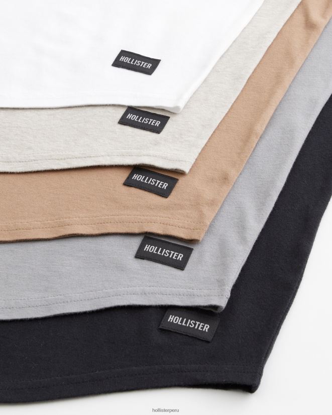 educación física Hollister paquete de 5 camisetas largas con dobladillo redondeado multi 086N62811 hombres tapas
