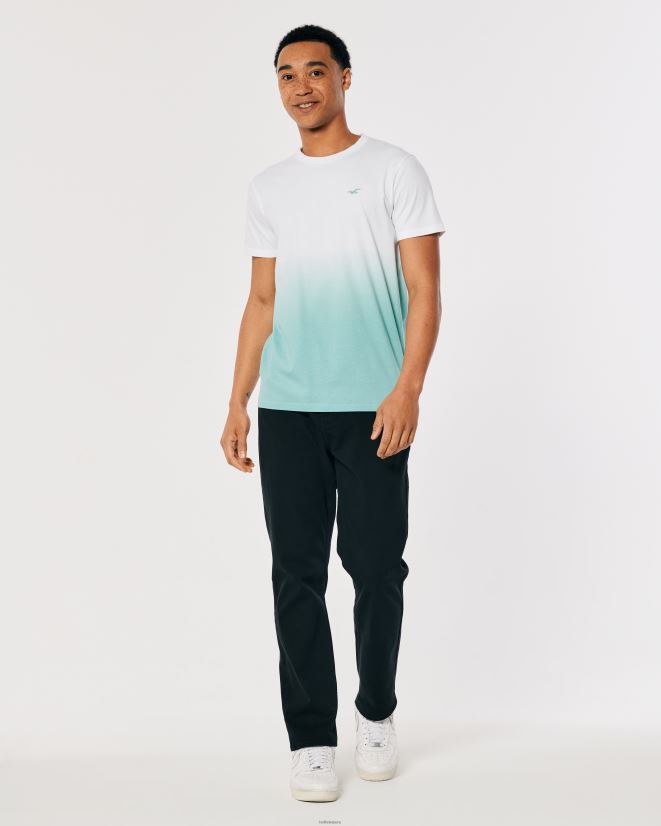 educación física Hollister playera con ícono del logo sombreado blanco a menta ombre 086N62905 hombres tapas