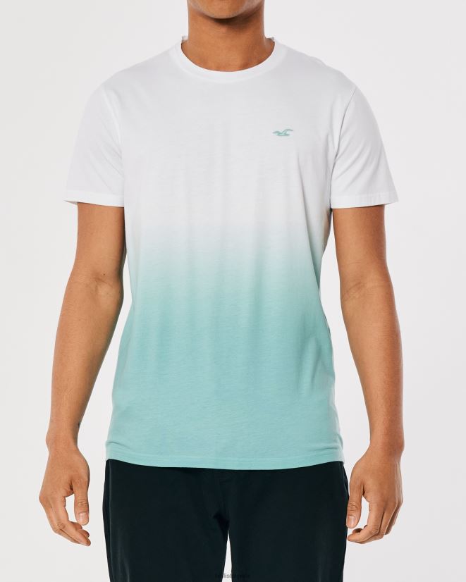 educación física Hollister playera con ícono del logo sombreado blanco a menta ombre 086N62905 hombres tapas