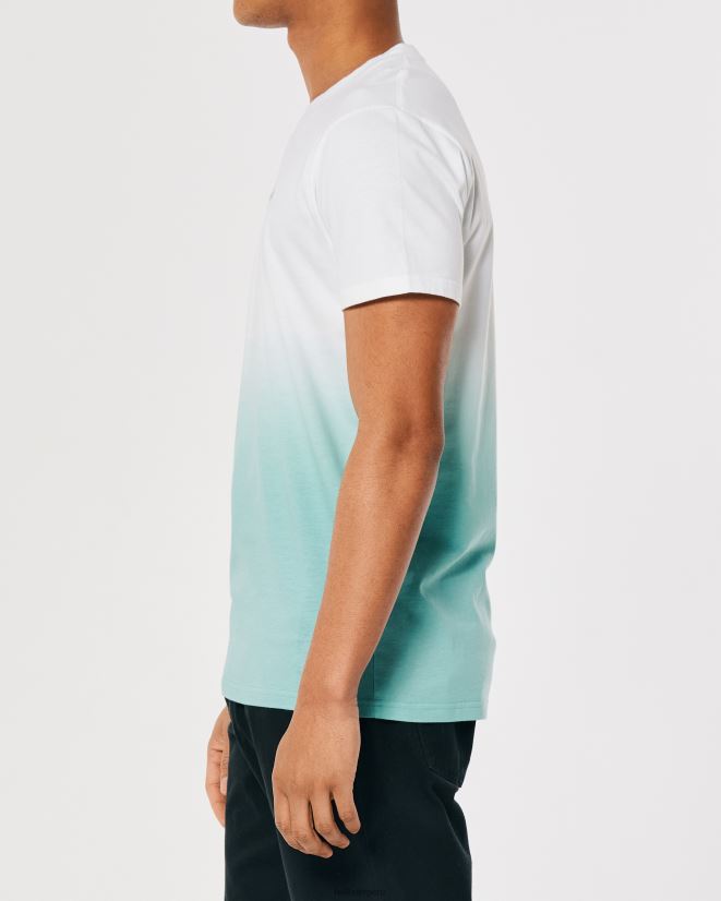 educación física Hollister playera con ícono del logo sombreado blanco a menta ombre 086N62905 hombres tapas