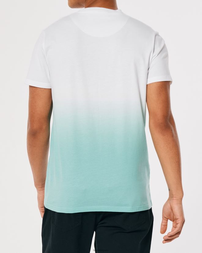 educación física Hollister playera con ícono del logo sombreado blanco a menta ombre 086N62905 hombres tapas