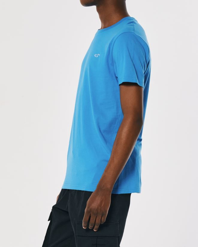 educación física Hollister playera con cuello redondo y logo icónico azul 086N62806 hombres tapas