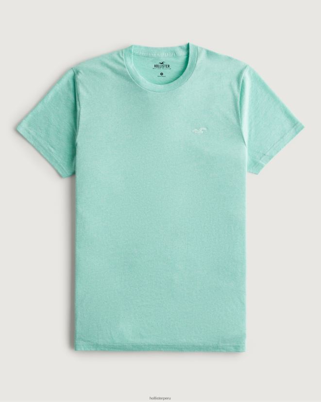 educación física Hollister playera con cuello redondo y logo icónico menta brezo 086N62852 hombres tapas