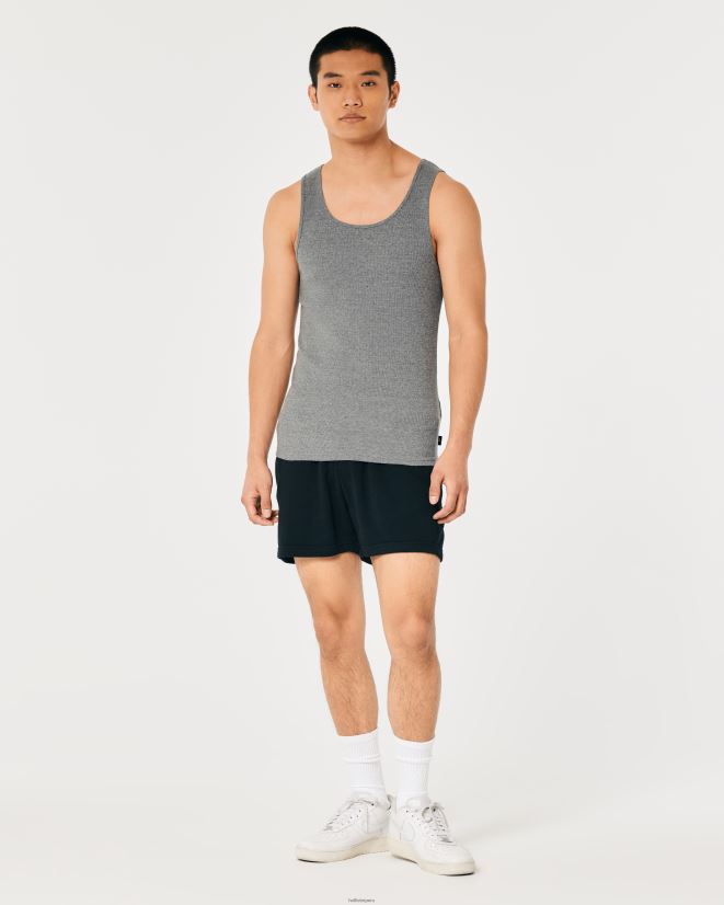 educación física Hollister tanque acanalado cuero gris 086N621058 hombres tapas