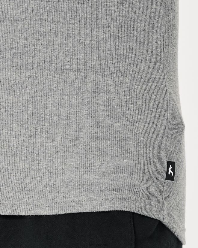 educación física Hollister tanque acanalado cuero gris 086N621058 hombres tapas