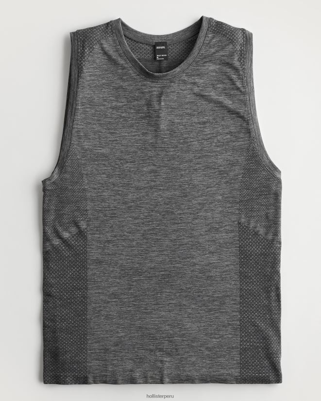 educación física Hollister tanque activo sin costuras gilly hicks activo gris jaspeado oscuro 086N62940 hombres tapas