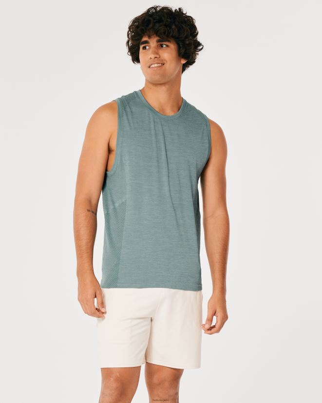 educación física Hollister tanque activo sin costuras gilly hicks activo gris jaspeado oscuro 086N62940 hombres tapas