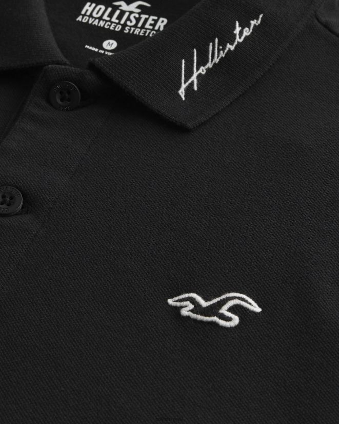 educación física Hollister polo con bloques de color negro blanco y burdeos 086N62997 hombres tapas