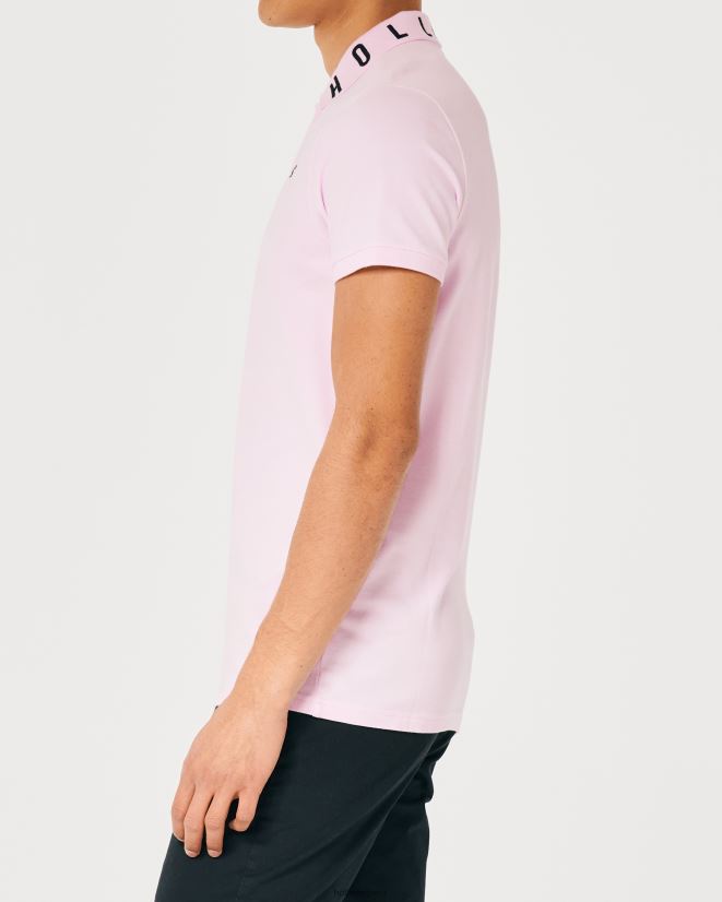educación física Hollister polo con logo en el cuello rosa 086N62859 hombres tapas