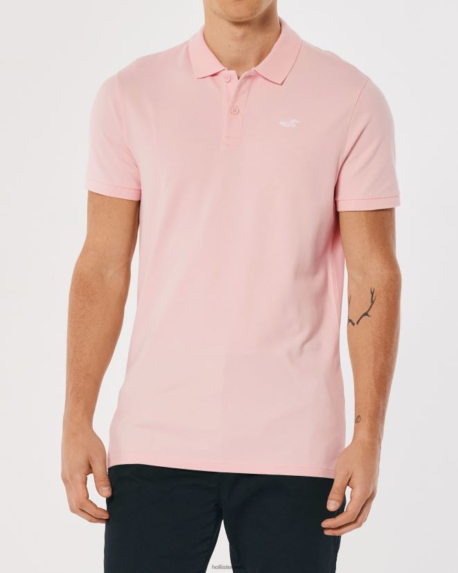 educación física Hollister polo icono del logotipo Rosa claro 086N621057 hombres tapas