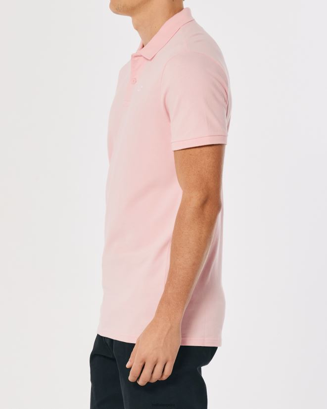 educación física Hollister polo icono del logotipo Rosa claro 086N621057 hombres tapas