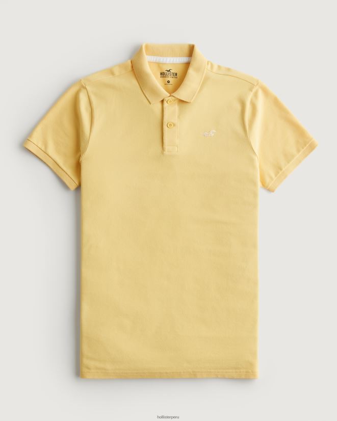 educación física Hollister polo icono del logotipo amarillo 086N62945 hombres tapas