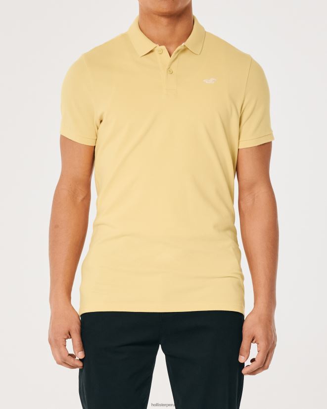 educación física Hollister polo icono del logotipo amarillo 086N62945 hombres tapas