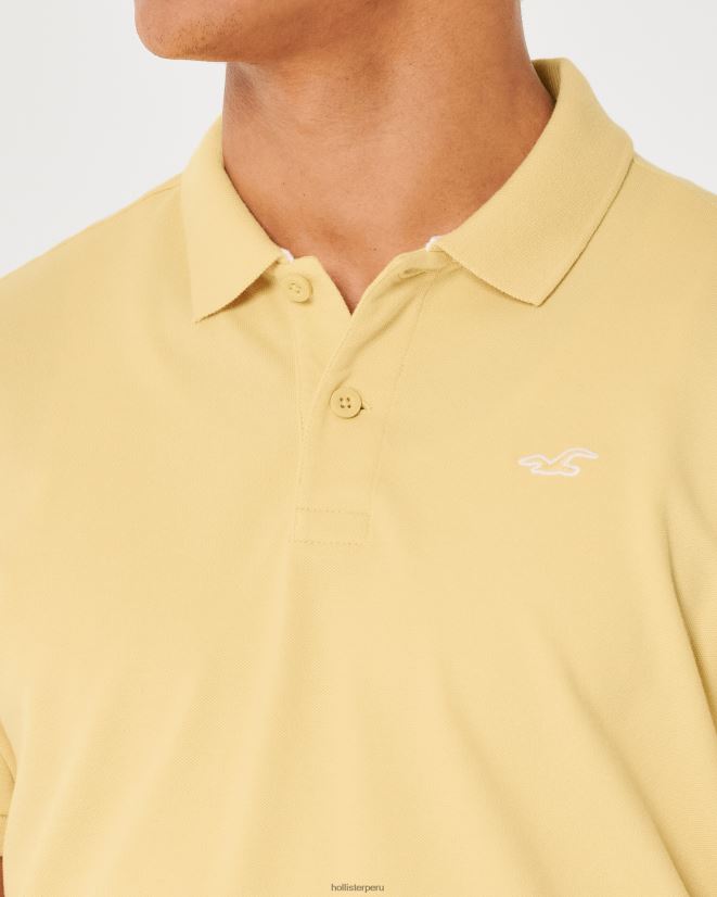 educación física Hollister polo icono del logotipo amarillo 086N62945 hombres tapas