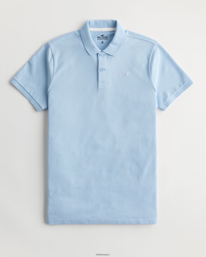 educación física Hollister polo icono del logotipo azul claro 086N62801 hombres tapas