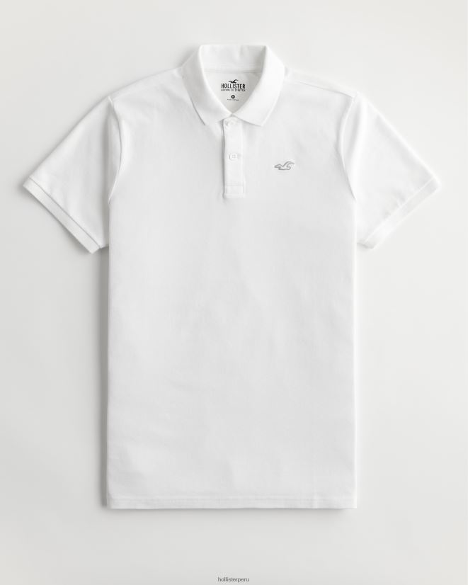 educación física Hollister polo icono del logotipo blanco 086N62795 hombres tapas